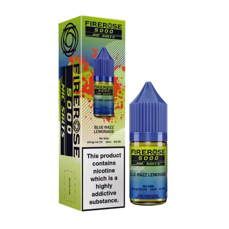 Blue Razz Lemonade Nic Salt E-Liquid by Firerose 5000 Nic salt 10ml